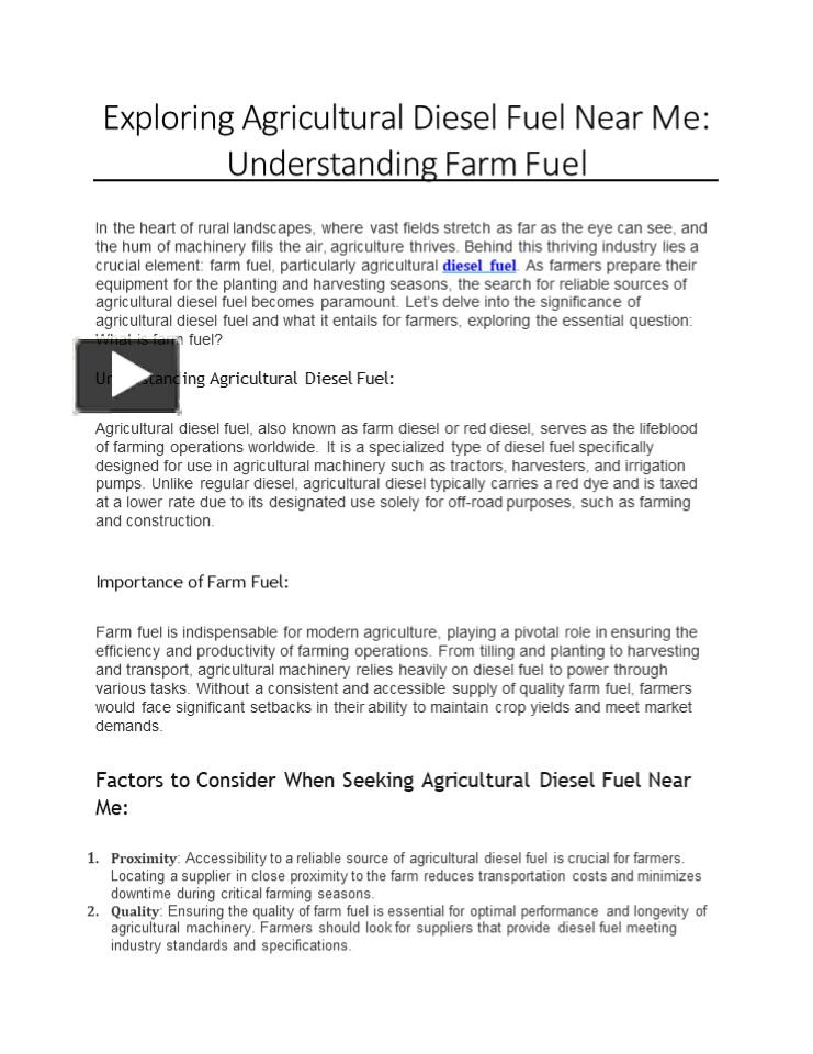 PPT Exploring Agricultural Diesel Fuel Near Me Understanding Farm