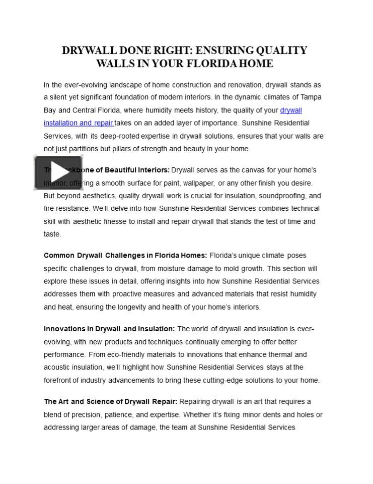PPT – DRYWALL INSTALLATION & REPAIR PowerPoint presentation | free to ...