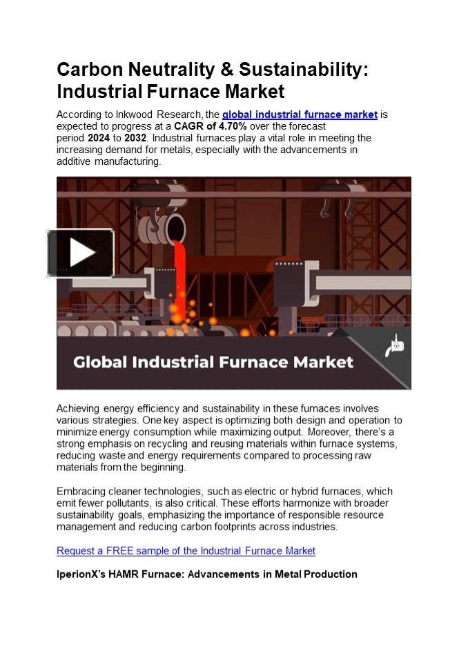 PPT Carbon Neutrality & Sustainability Industrial Furnace Market