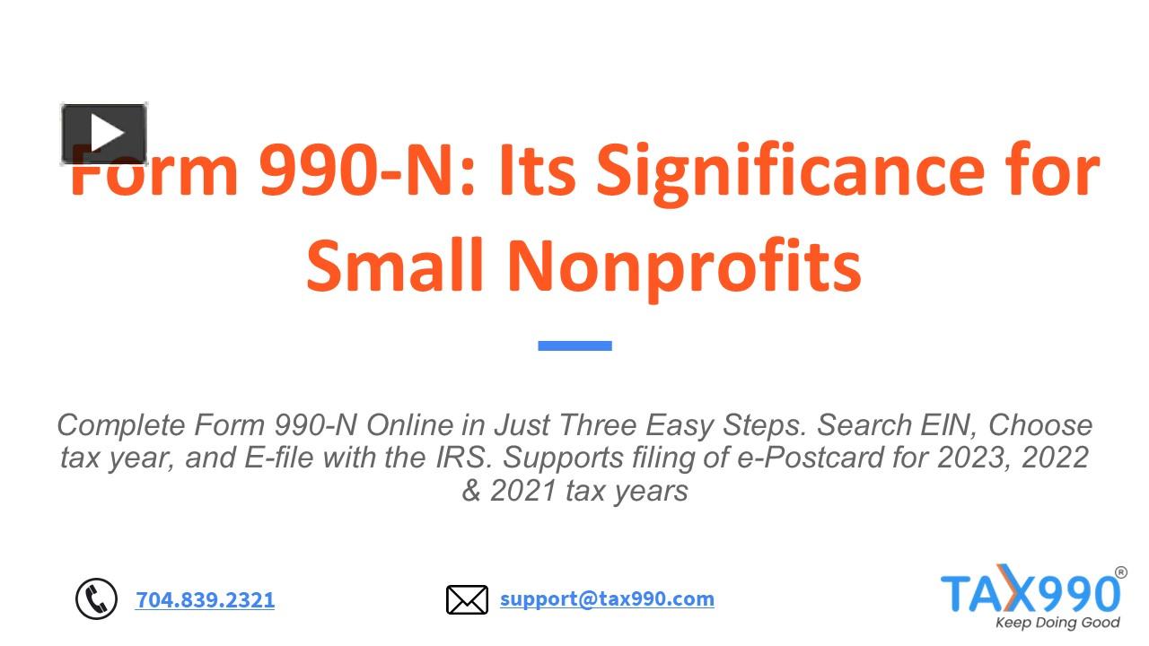 PPT – Form 990-N: Its Significance for Small Nonprofits (1) PowerPoint ...