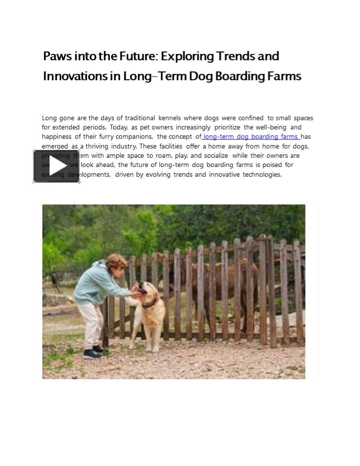 PPT Exploring Trends and Innovations in LongTerm Dog Boarding Farms