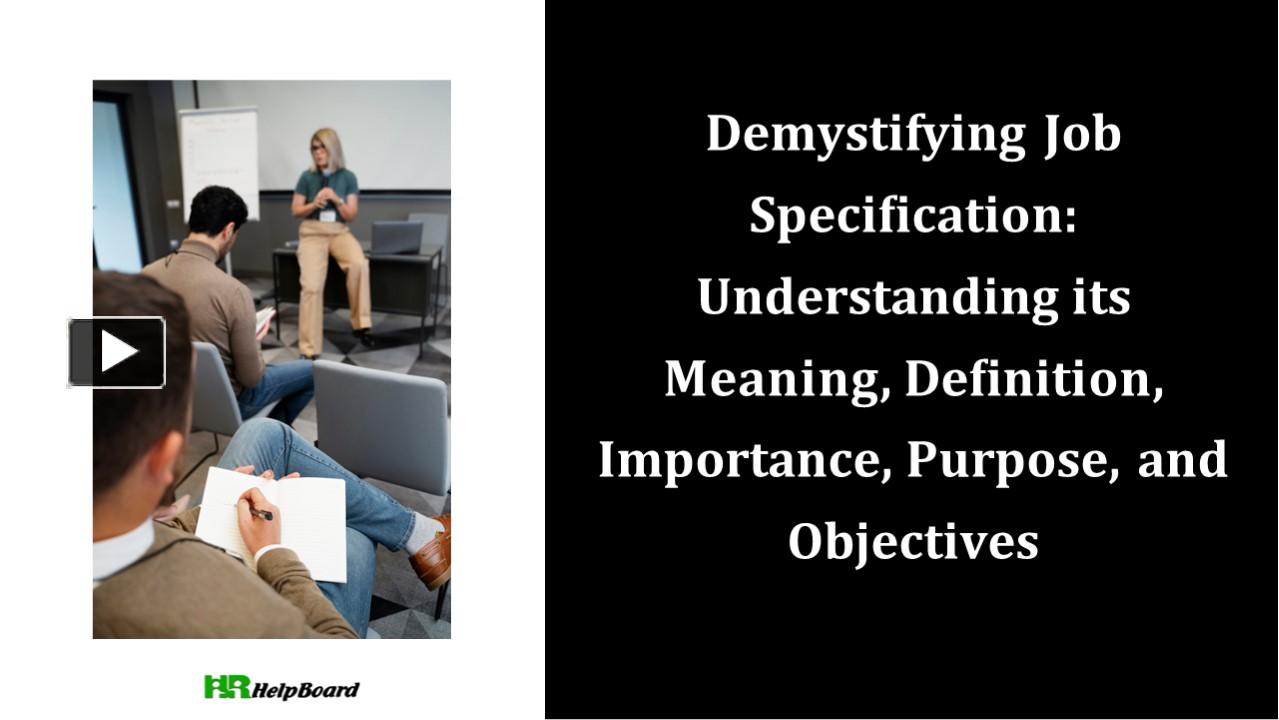 PPT How to Write a Job Specification PowerPoint presentation free