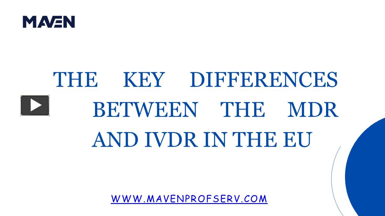 PPT The key differences between MDR and IVDR in the EU PowerPoint