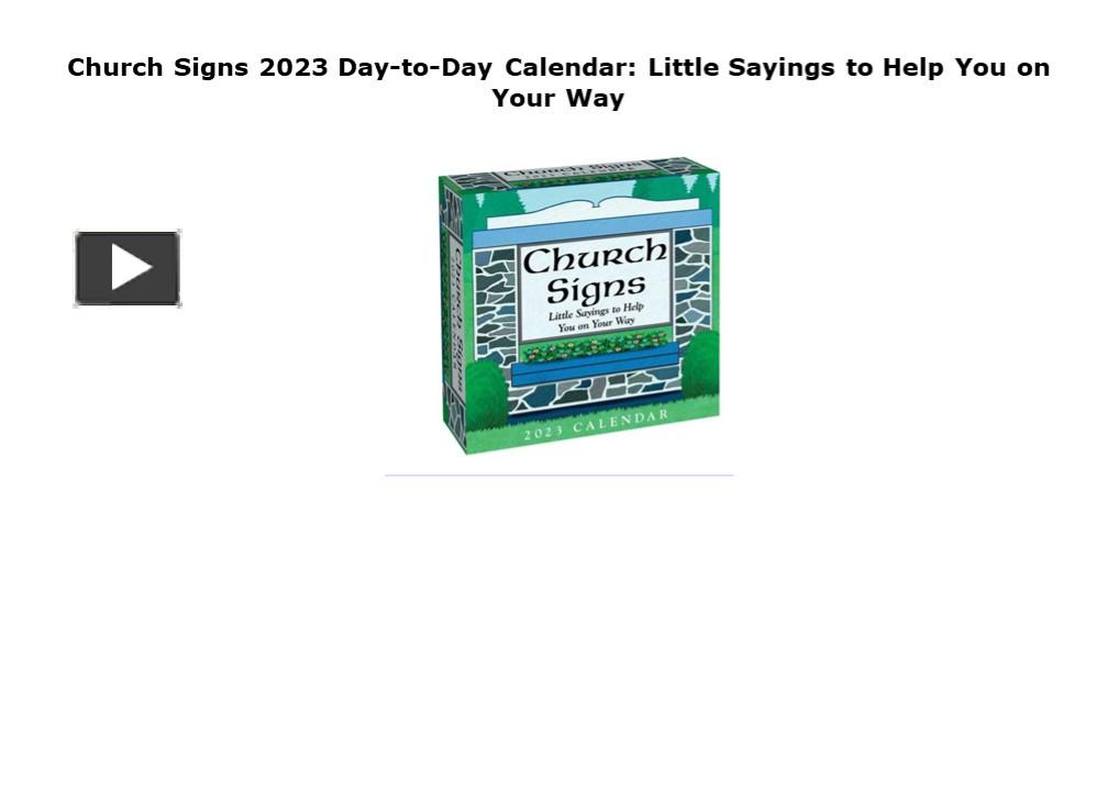 PPT PDF KINDLE DOWNLOAD Church Signs 2023 DaytoDay Calendar Little
