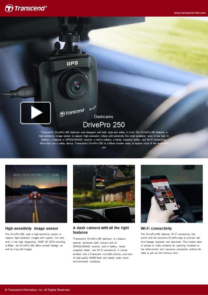 PPT Transcend DP 250 Dash Camera transcend dash cam best car dash