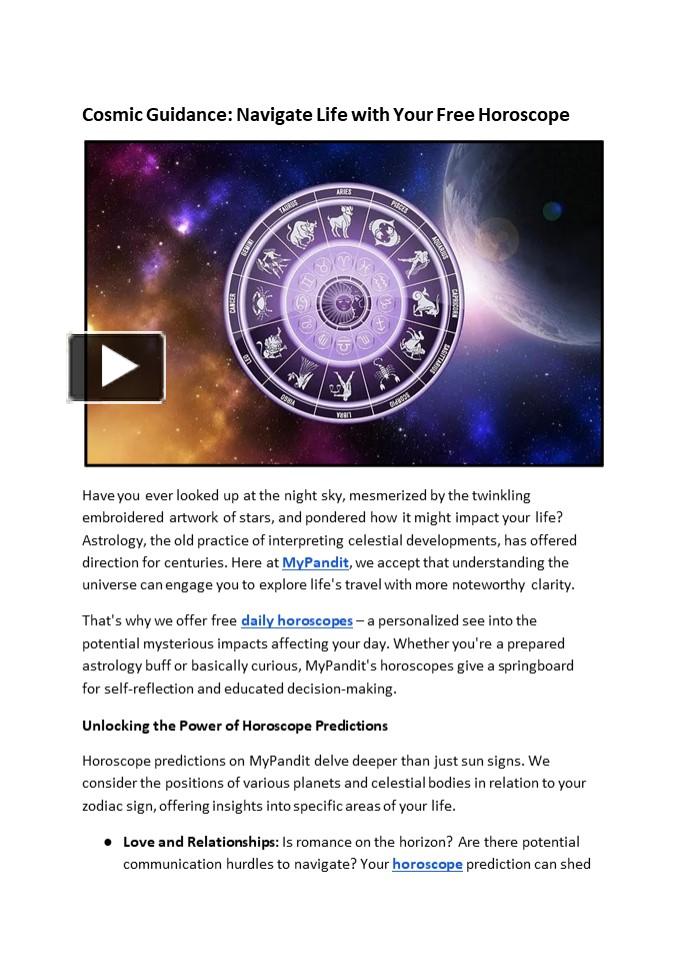 Cosmic Guidance Navigate Life with Your Free Horoscope presentation(01)