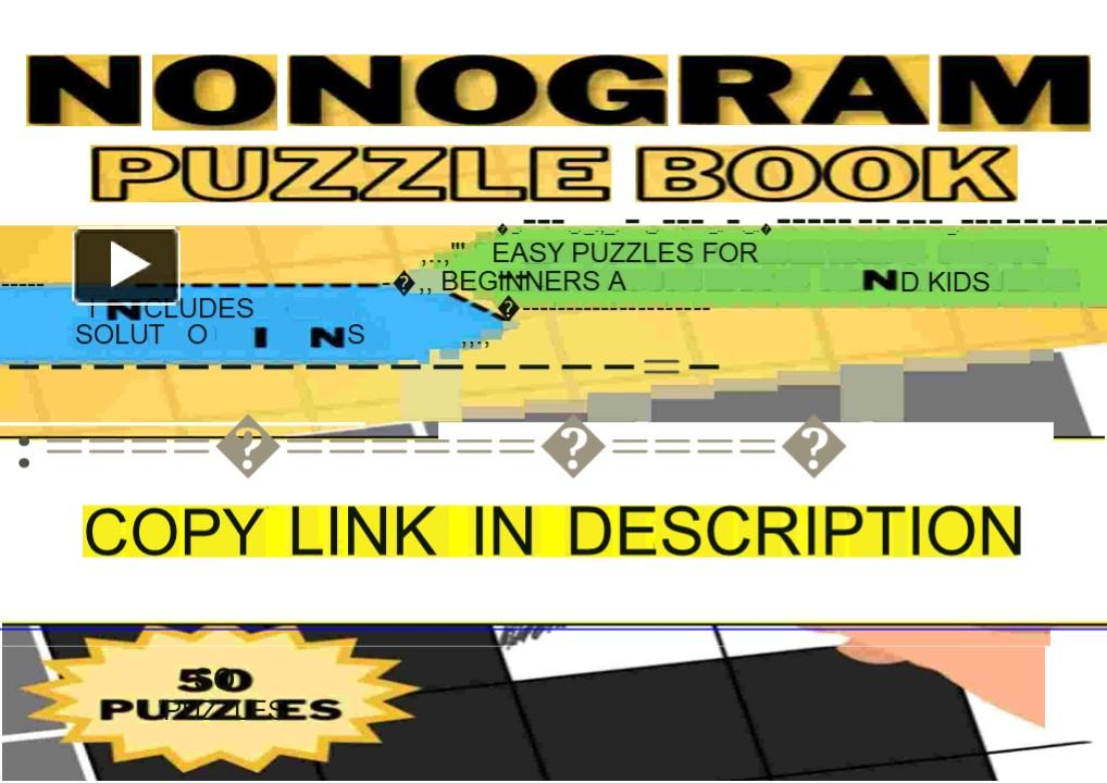 get⚡[PDF] Nonograms Puzzle Book. 50 Easy Puzzles for Beginners and Kids ...