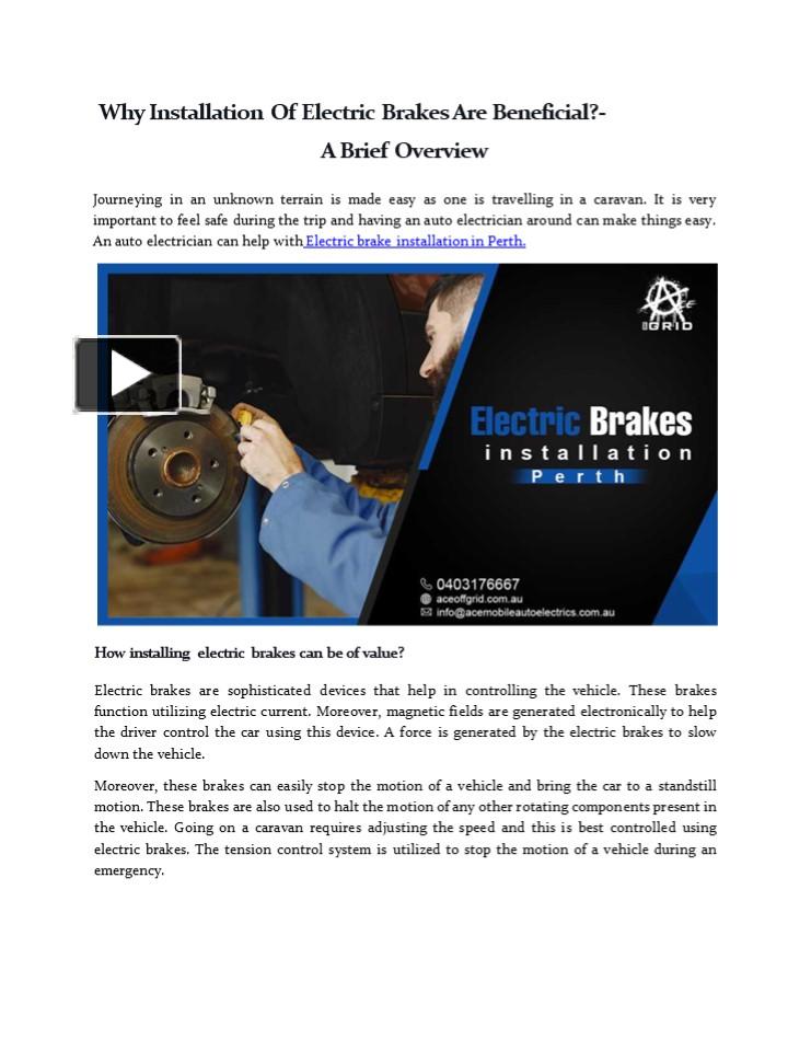 PPT Electric brakes installation in Perth by professionals
