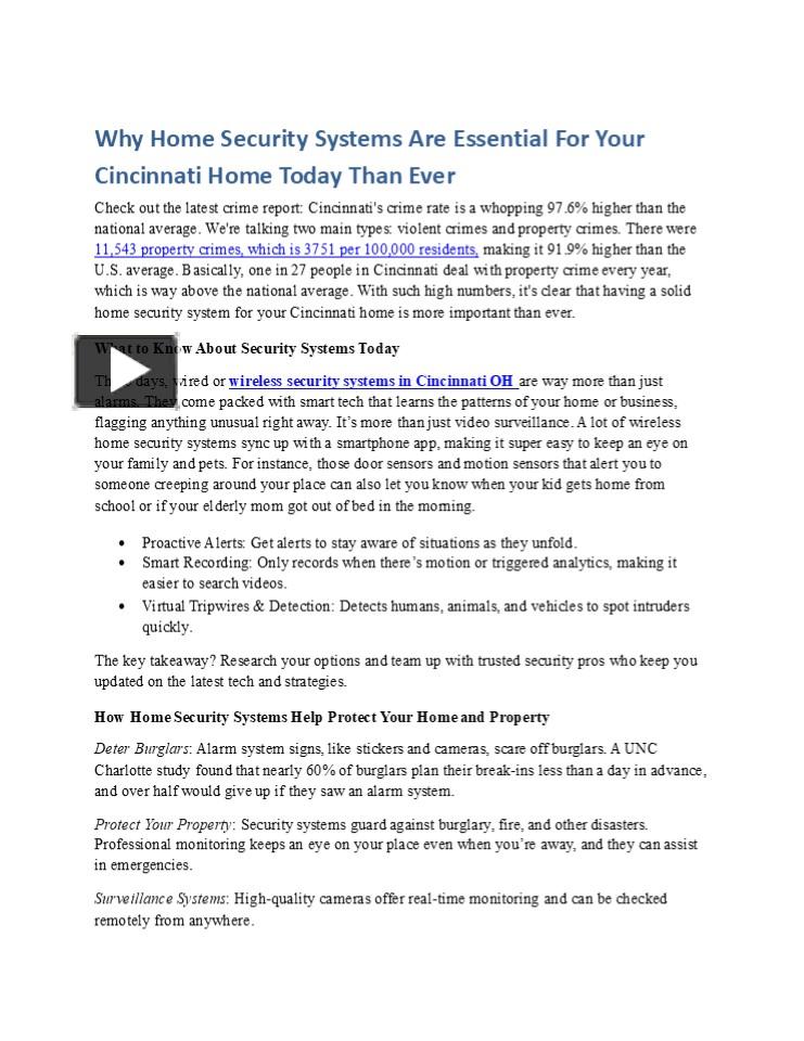 Why Home Security Systems Are Essential For Your Cincinnati Home Today ...