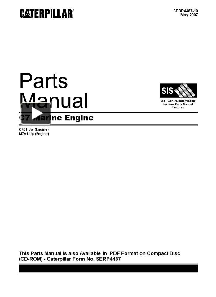 PPT Caterpillar Cat C7 Marine Engine Parts Catalogue Manual Instant
