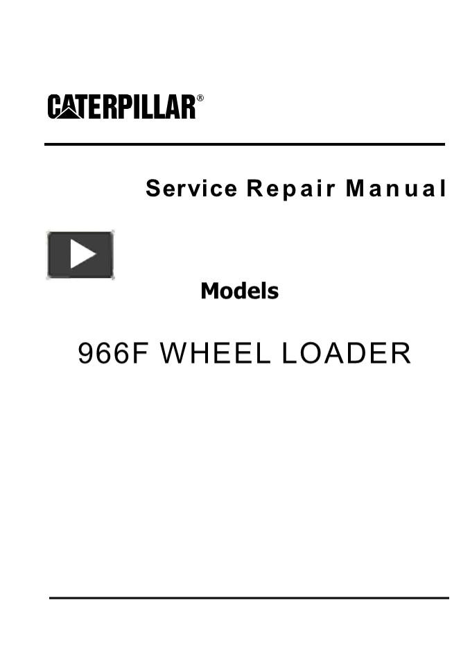 PPT Caterpillar Cat 966F WHEEL LOADER (Prefix 8BG) Service Repair