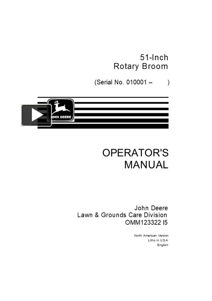 PPT John Deere 51Inch Rotary Broom Operator’s Manual Instant