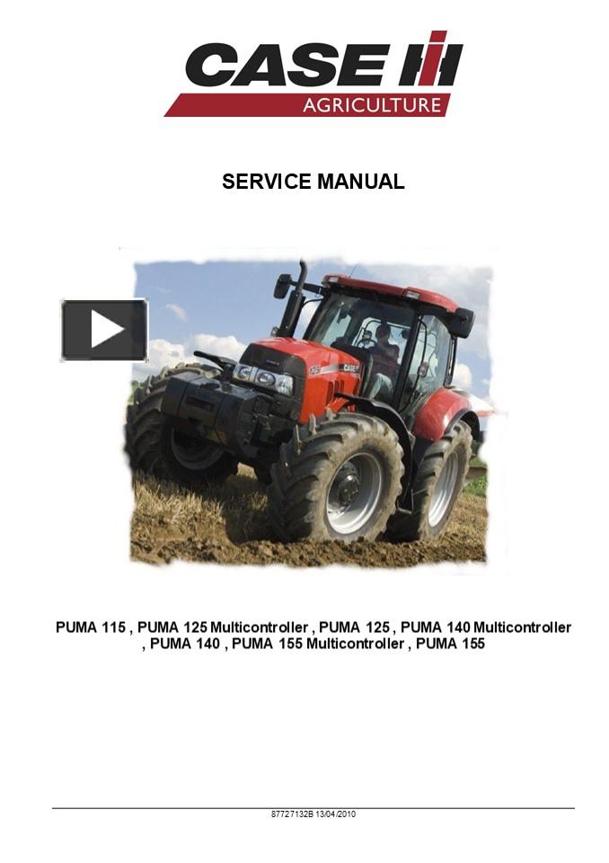PPT CASE IH PUMA 155 Multicontroller Tractor Service Repair Manual