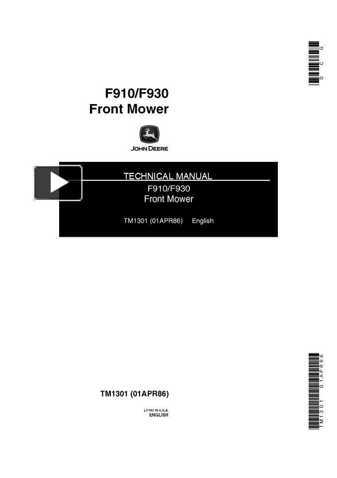 PPT – John Deere F910 F930 Front Mower Service Repair Manual Instant