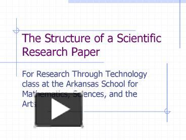 Structure of a scientific research paper