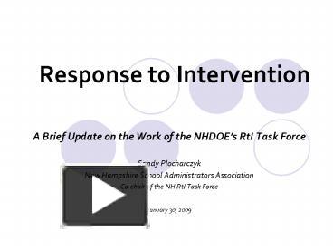 Response to Intervention presentation | free to view