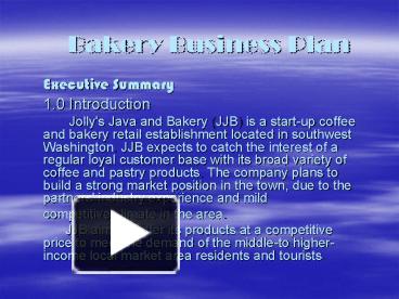 Bakery business plan presentation ppt picture