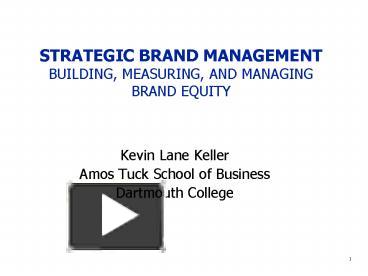 Strategic brand management keller ppt