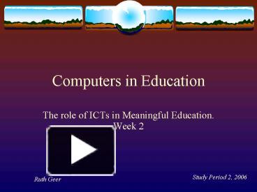 Computers in Education presentation | free to view