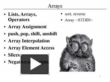 PPT – Arrays PowerPoint presentation | free to view - id: 103dc-ZWMxM
