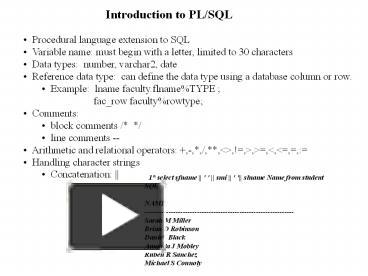 PPT – Introduction to PL/SQL PowerPoint presentation | free to download ...