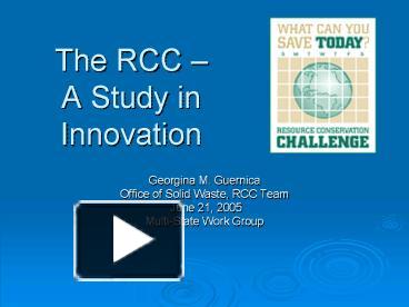 PPT – The RCC A Study in Innovation PowerPoint presentation | free to ...