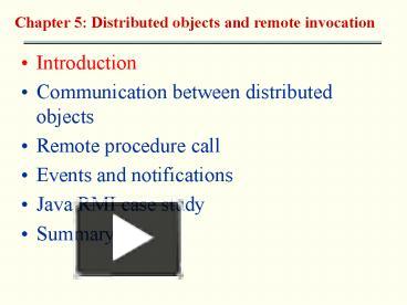 Communication between distributed objects presentation | free to view