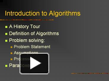 Introduction to Algorithms presentation | free to download
