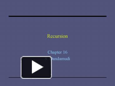 PPT – Recursion PowerPoint presentation | free to view - id: 10a5e4-ZDc1Z