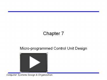 Microprogrammed Control Unit Design presentation | free to view