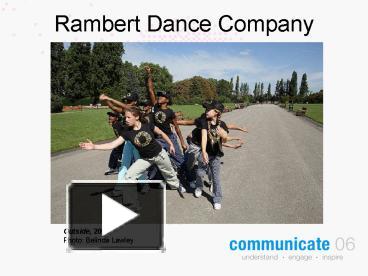 Rambert Dance Company presentation | free to view