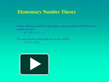 Elementary Number Theory presentation | free to view