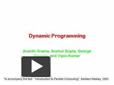 PPT – Dynamic Programming PowerPoint presentation | free to download ...
