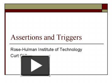 PPT – Assertions and Triggers PowerPoint presentation | free to ...