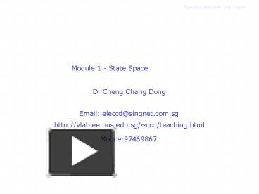 PPT – Module 1 State Space PowerPoint presentation | free to view - id ...