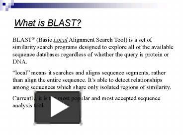 What is BLAST presentation | free to view