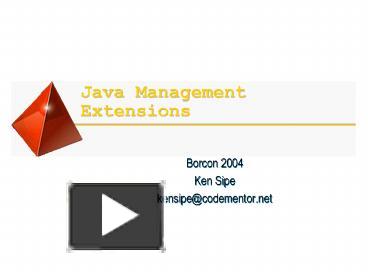 Java Management Extensions presentation | free to view