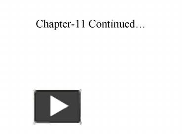Chapter11 Continued presentation | free to download
