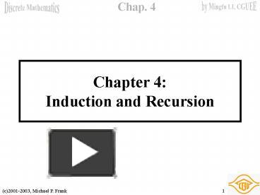 Chapter 4: Induction and Recursion presentation | free to view