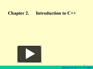 PPT – Chapter 2. Introduction to C PowerPoint presentation | free to ...