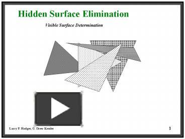 PPT – Hidden Surface Elimination PowerPoint presentation | free to view ...