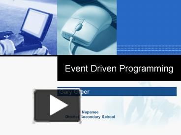 Event Driven Programming presentation | free to view