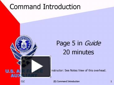 PPT – Command Introduction PowerPoint presentation | free to view - id ...