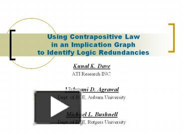 Using Contrapositive Law in an Implication Graph to Identify Logic ...