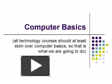 PPT – Computer Basics PowerPoint presentation | free to view - id ...