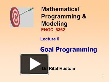 Goal Programming presentation | free to view