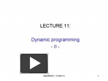 PPT – Dynamic programming PowerPoint presentation | free to view - id ...