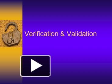 PPT – Verification PowerPoint presentation | free to view - id: 12db7c ...