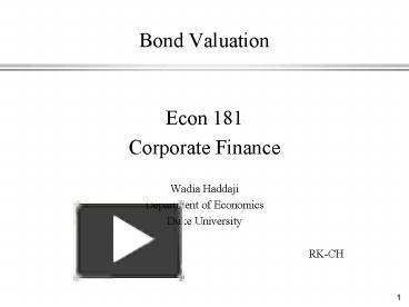 Bond Valuation presentation | free to view