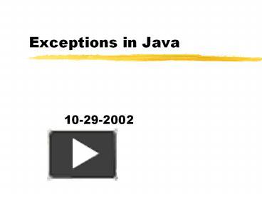 Exceptions in Java presentation | free to download